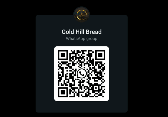 QR code for the "Gold Hill Bread" WhatsApp group, with a small logo of a wheat design at the top.